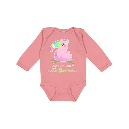 

Inktastic Funny Wake Me When It s Summer Sleepy Parrot Gift Baby Boy or Baby Girl Long Sleeve Bodysuit