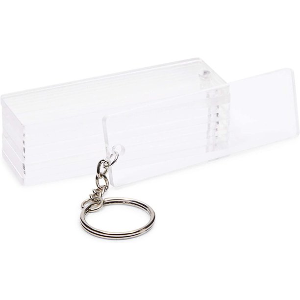 10 Pack Clear Acrylic Keychain With Ring Blanks Rectangle Key Accessories For Diy Crafts 2 X 3 In Walmart Com