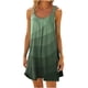 thumbnail image 1 of ICHUANYI Clearance Women Plus Size CasualPrinted Round-Neck Short Sleeve Loose Knee-Length Dres(Army Green, M) ICHUANYI WER2023080917084, 1 of 4