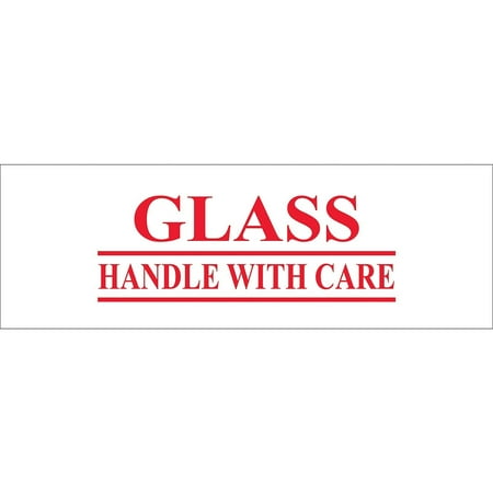 UPC: 0848109014548 | Tape Logic Pre-Printed Carton Sealing Tape Glass – Handle With Care 2.2 Mil 2 T901P17