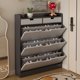 thumbnail image 3 of Zapatero para entrada, gabinete de almacenamiento de zapatos estrecho blanco, Zapatero abatible hacia abajo, organizador de zapatos de madera de 3 niveles para el hogar y el apartamento, 3 of 4