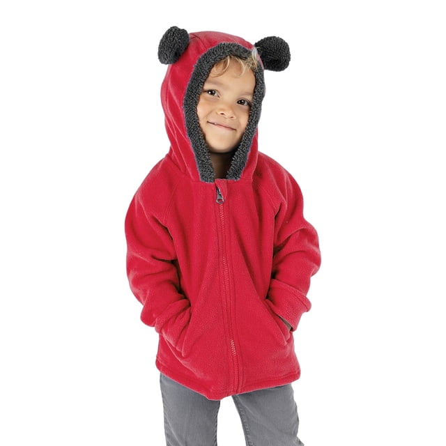 FAOWME Sweat à Capuche Chaud pour Enfants Garçons Filles Automne Hiver Rouge 18-24 Mois