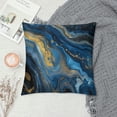 thumbnail image 2 of Acheng Gold and Blue Abstract Art Plush Pillowcase 1 Piece White, 2 of 5