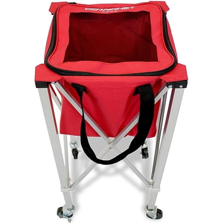 PowerNet Wheeled Ball Caddy Cart for Baseball Softball and Tennis Balls Portable Multi Sport Ball Holder for Storage Baseball & Tennis Ball Hopper for Use During Training and Drills
