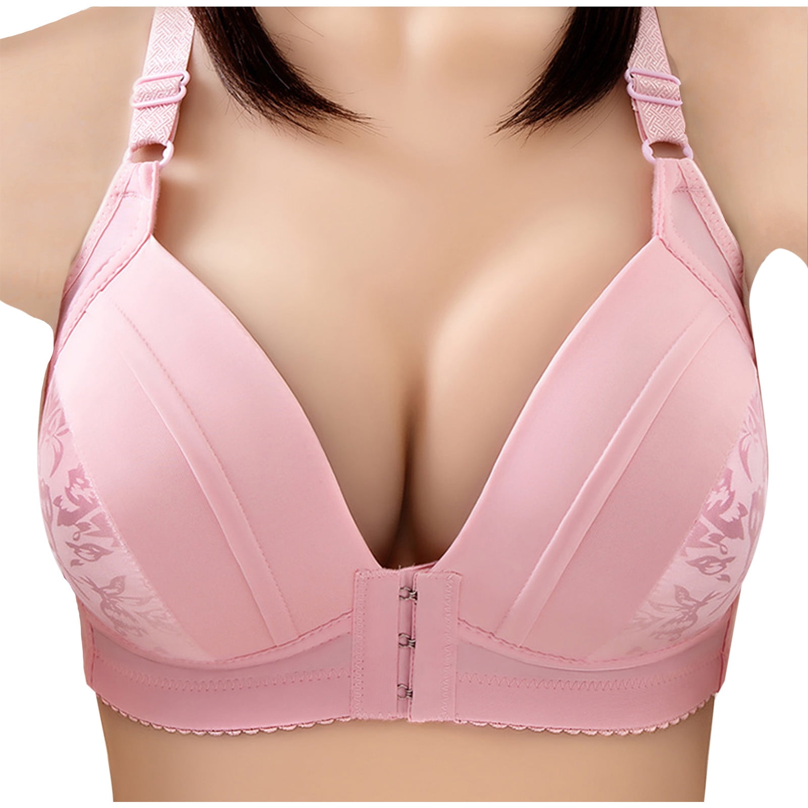 Allegra K Women's Lace Wirefree High Back Padded Full Coverage Minimizer  Bras Pink 34c : Target