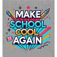 thumbnail image 2 of Make School Cool Again Back To School Adult Heather Gray Crew Neck Short Sleeve Tee-Medium, 2 of 4