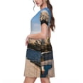 thumbnail image 2 of Easygdp Lighthouse para Vestido Transpirable de Mujer, Vestido Suelto de Manga Corta con Pliegues y Bolsillos para el Verano, 2 of 6