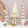 thumbnail image 5 of ​21" Tall White Faceless Gnome Decor - Long Leg Santa Christmas Doll with Bearded Hat, Polyester Holiday Decoration​​ white, 5 of 6