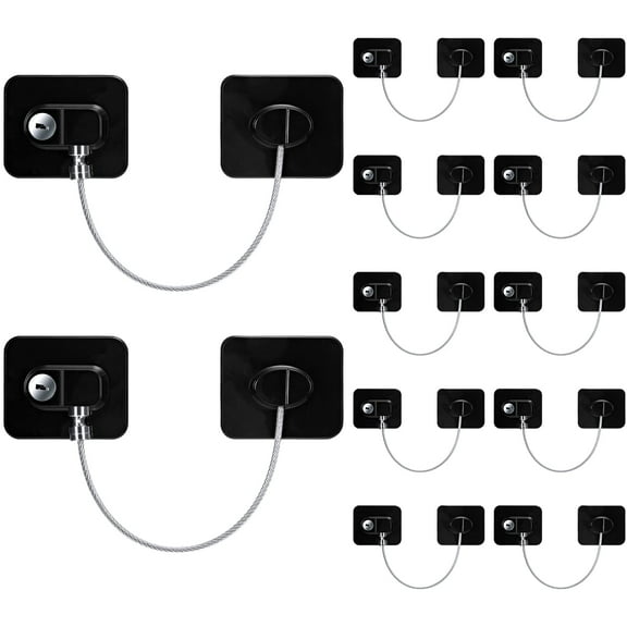 12PCS Refrigerator Lock, Child Safety Cabinet Locks, Mini Fridge Locks for Adults, Heavy Duty Lock for Refrigerator Cabinets, Drawers, Safety with Key