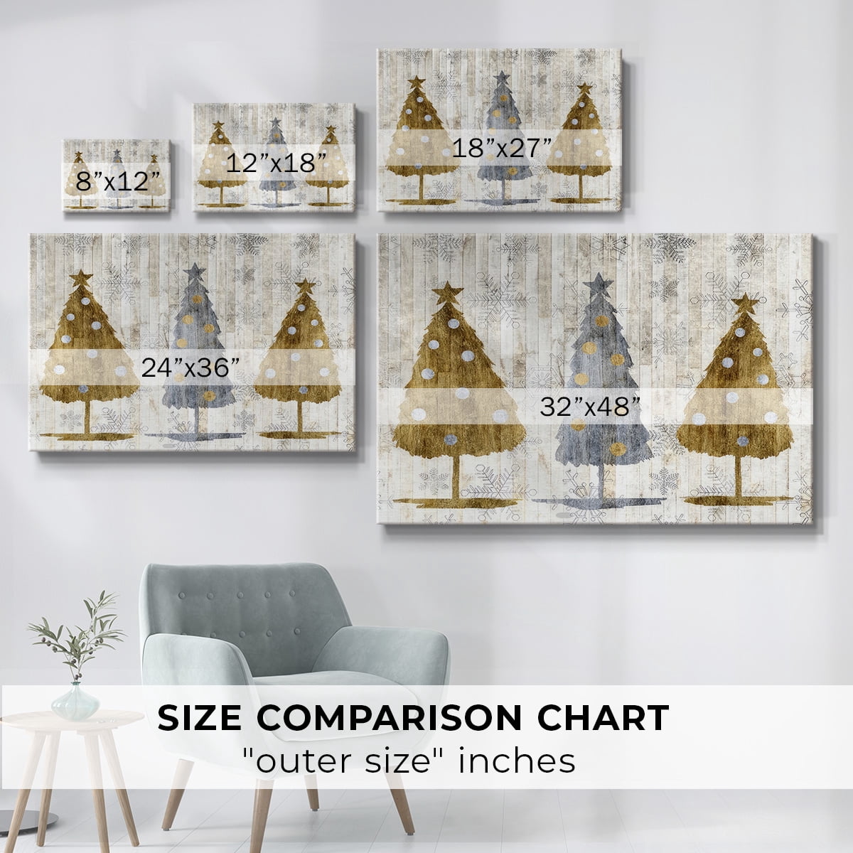 Sophisticated Christmas Collection A- Gallery Wrapped Canvas