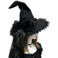 thumbnail image 2 of Hsqqdc Gothic Lace Witch Hat Velvet Pointed Hat for Halloween Party, 2 of 7