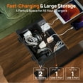 thumbnail image 3 of CHIC HOUSE End Tables for Living Room with Charging Station, Farmhouse Nightstand for Bedroom with Drawer Storage, Narrow Side Tables Accent Tables, Small Tables for Small Spaces, Black, 3 of 13