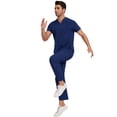 thumbnail image 3 of Niaahinn Scrubs for Men Set – V-Neck Top & Straight Leg Pants Stretch Nursing Uniform Set with Adjustable Waistband and Multiple Pockets, 10 Colors, 3 of 5