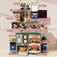 thumbnail image 4 of Kitchen Playset Pretend Play Toy with Realistic Spray, Oven & Coffee Machine Kitchen Accessories Set for Kids Boys Girls(Green), 4 of 6