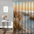 thumbnail image 2 of Creowell Sunset Grass Beach Pretty Shower Curtain 100% Polyester Chic Modern Bathroom Decor Washable with Hooks 60x72, 2 of 7