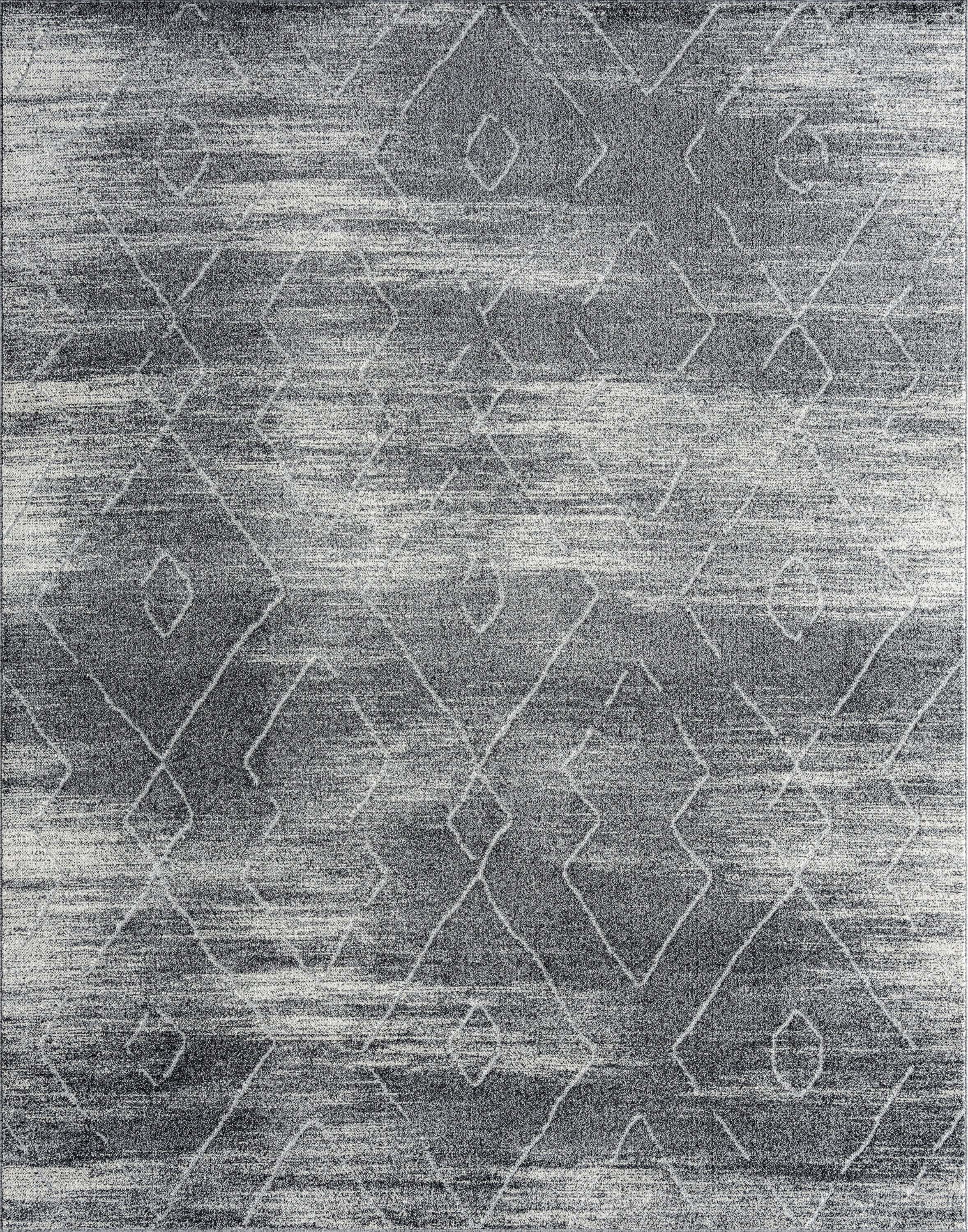 Contemporary 5x8 Area Rug (5'3'' x 7'3'') Geometric Gray Living Room Easy to Clean