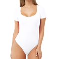 thumbnail image 2 of Noarlalf Shapewear Bodysuit Bodysuits for Women Tummy Control Short Sleeve Comfort Scoop Neck Bodysuits White M, 2 of 9