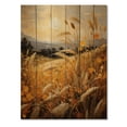 thumbnail image 3 of Designart "Countryside Wheat landscape Of Gold II" Landscape & Nature Print on Natural Pine Wood, 3 of 5