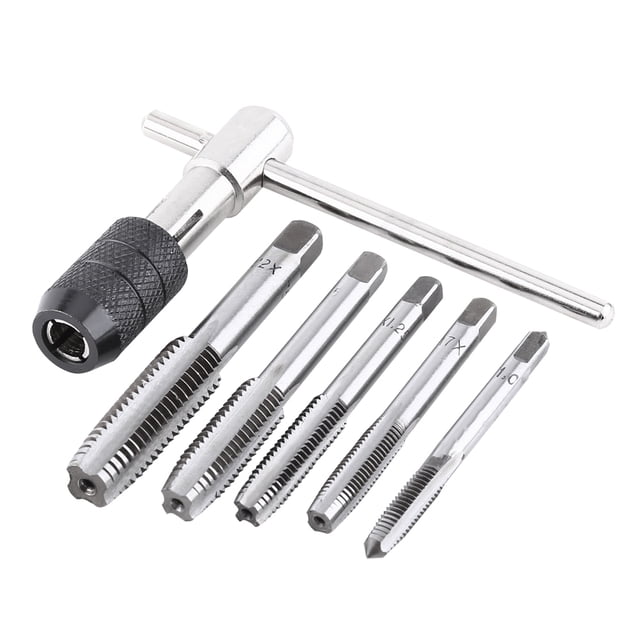 Llave Macho Roscar - 6PCS / tornillo de fijación Juego de herramientas de mano de roscado con rosca en forma de T