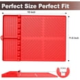 thumbnail image 4 of Silicone Grill Mat, ANUNU Griddle Tools Mat for Blackstone, Spatula Grill Mat with Drip Pad for Kitchen, Cooking, Countertop, BBQ Caddy Utensils Holder Griddle Accessories for Blackstone（red））, 4 of 7