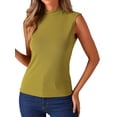 thumbnail image 2 of Blusa sin mangas de cuello alto INSPIRE CHIC para mujeres, verano, tejido de punto acanalado, 2 of 6
