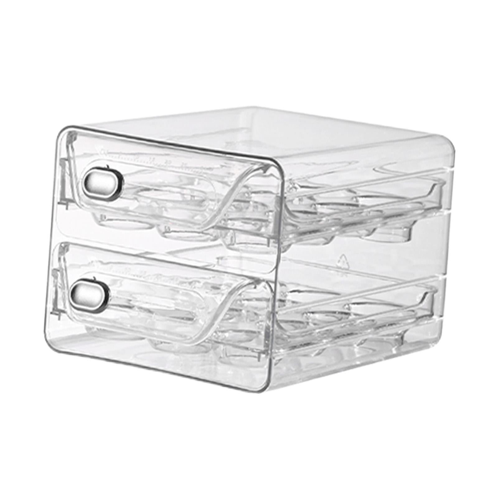 Eggs Organizer Drawer Fridge Egg Drawer Organizer Bins Reusable Stackable Egg Holder Tray Eggs Container for Cupboard Refrigerator Cabinet 24 Grids