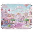 thumbnail image 2 of Pet Cooling Pad Foldable Self Cooling Mat Breathable Pet Cushion Sleep Pad for Dogs and Cats Pink Cartoon City Street M, 2 of 9