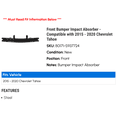 thumbnail image 2 of Front Bumper Impact Absorber - Compatible with 2015 - 2020 Chevy Tahoe 2016 2017 2018 2019, 2 of 2
