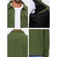 thumbnail image 7 of DARING DIVA Solid Color Long Sleeve Button Corduroy Trucker Jacket L Green, 7 of 7