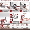 thumbnail image 5 of ZHAOCHENG Accesorios para picadora de carne KitchenAid, picadora de carne KitchenAid para procesador de alimentos, con 3 placas de molienda y 2 tubos de relleno para picadora de carne KitchenAid Artis, 5 of 5