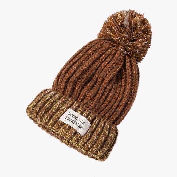 HNMKIU Wool Knit Winter Baseball Cap for Women Thick Warm Lined Cold Weather Hat Brown,One Size