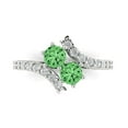thumbnail image 2 of 1.98ct round cut green Zircon 18k white gold Bridal Wedding Engagement Promise Anniversary Ring for Women size 8.25, 2 of 7