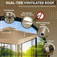 thumbnail image 2 of Gazebo Cover Replacement Canopy Top 8x8 Ft (2.4m x 2.4m) - Double Tier Top Canopy Cover Replacement with UV30+, Dirt, Water Resistant for Outdoor, Sunshade, Garden, Patio, Pavilion (Beige), 2 of 7