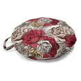 thumbnail image 1 of Floral Round Floor Cushion with Handle, Close up Scene of Detailed Graphical Romantic Roses, Decorative Pillow for Living Room & Dorms, 18" Round, Pink Multicolor, by Ambesonne, 1 of 4