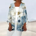 thumbnail image 2 of JULMCOMO White Kimonos for Women 2024 3/4 Sleeve Open Front Casual Lightweight Soft Linen Cardigan Sweater Outerwear White XL, 2 of 5