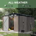 thumbnail image 7 of OC Orange-Casual 10' x 8' FT Outdoor Storage Shed, Metal Garden Tool Shed with Lockable Door, Outside Sheds & Storage Galvanized Steel, Brown, 7 of 7