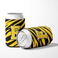 thumbnail image 5 of Letter F Initial Tiger Stripe - Black Gold  Can or Bottle Hugger, 5 of 5