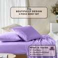 thumbnail image 3 of ABORN RV Full 53” X 75” Giza-Egyptian-Cotton 1000 TC Bedsheet 15" Deep Pockets 4-PC Lilac, 3 of 9