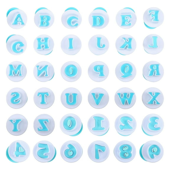 FOMIYES 1 Set Cookie Stamp Impress Alphabet Embosser Cutter for Baking DIY Molding Square PP Material