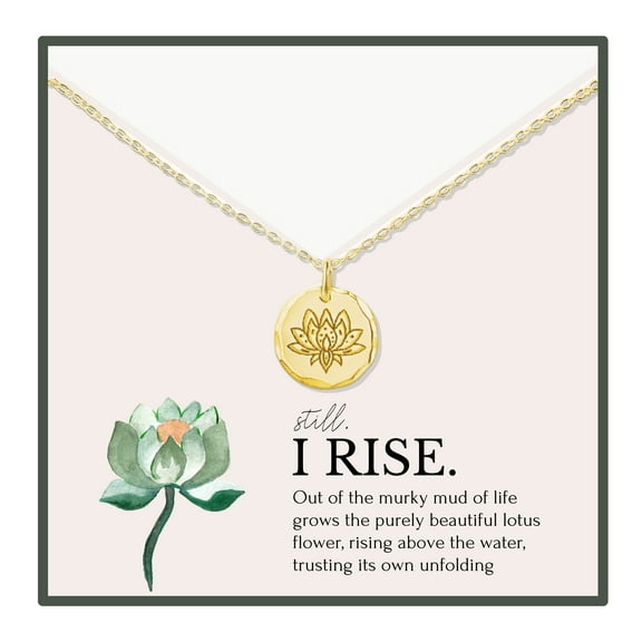 HOPE LOVE SHINE Still I Rise Lotus Necklace – Encouragement Jewelry for Women, Sobriety or New Beginnings Gift