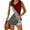 Wine, variant on HOMBOM V-neck Tank Tops Sleeveless Blue Color-block Casual Blouse Tops Casual Tops for Women M