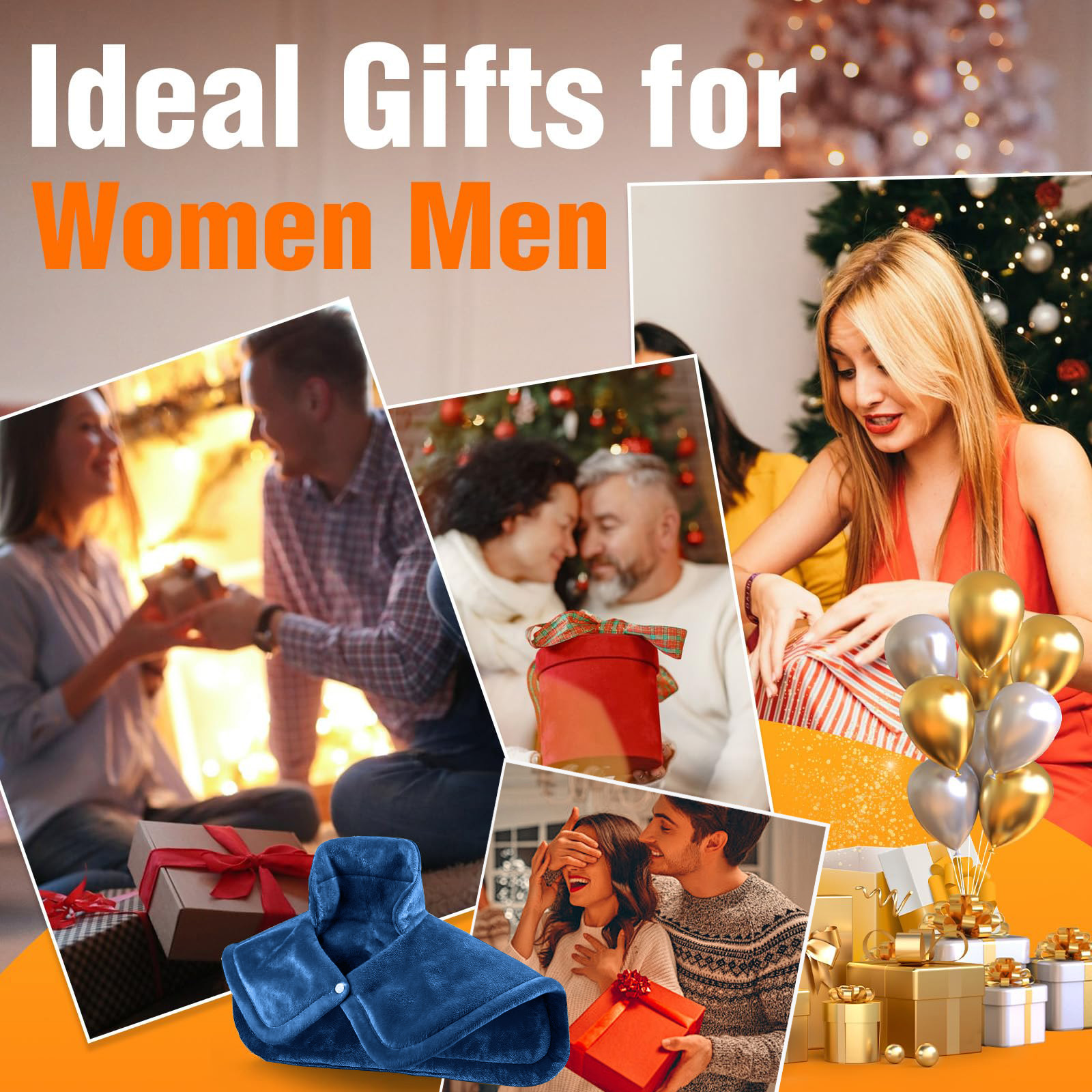 Heating Pad for Neck And Shoulders And Back, Valentines Day Gifts for Her Him Women Men Mom Wife, Heating Pad for Back, Multi Heat Settings, Timers Auto-Off, Large Neck Heating Pad, Local Warehouse