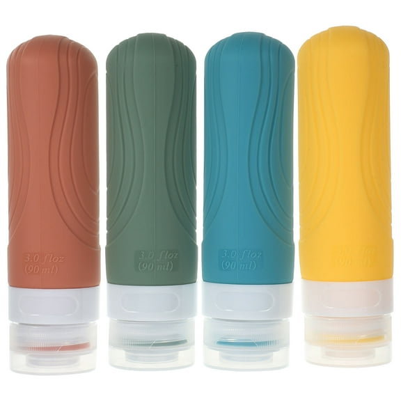 Raindrops 4pcs Squeeze Bottle Travel Shampoo Bottle Refillable Toiletry Bottle Liquid Dispenser