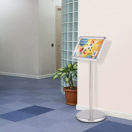 Adjustable Pedestal Vanity - Goplus Adjustable Pedestal Poster Stand Aluminum Snap Open Frame For 9.5'' x 13'' Graphic