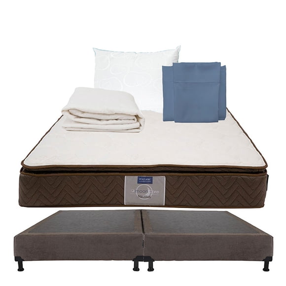 Colchón King Size + Box + Almohada Osos + Sábanas + Protector de colchón Restonic Nautilus