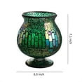 thumbnail image 3 of Mosaic 6.5 x 7 Inches Glass Hurricane, Vase for Gifts & Home Decoration (Green), 3 of 5