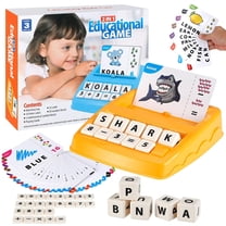 2-in-1 Preschool Educational Game - Letter Number Matching Toy with Flash Cards, Math & Spelling Activity Set for Kids Parent-Child Play