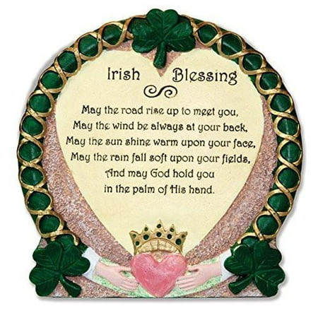 Irish Blessing Wall - Irish Plaque - Traditional Irish Blessing - Stone Look Desktop Plaque - Claddagh - Irish Gift - Irish Wedding - Irish Kitchen - Shamrock