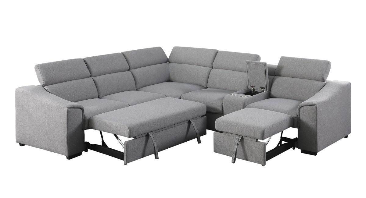 Canapé d'angle convertible Tyler RHF, Gris Urbain