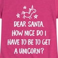 thumbnail image 3 of Instant Message - Dear Santa Unicorn - Toddler & Youth Girls Short Sleeve Graphic T-Shirt, 3 of 6